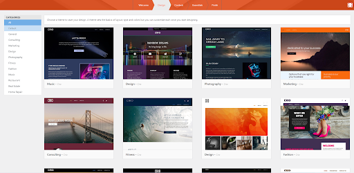 Gallery of BoldGrid's website themes